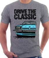 Drive The Classic Opel Manta B Early Model. T-shirt in Heather Grey Colour