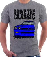 Drive The Classic Opel Manta B Round Lights. T-shirt in Heather Grey Colour