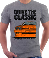 Drive The Classic Opel Manta B Round Lights. T-shirt in Heather Grey Colour