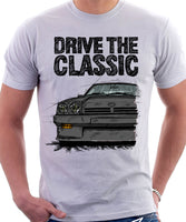 Drive The Classic Opel Manta B Round Lights. T-shirt in White Colour