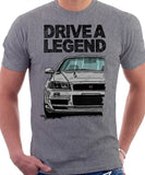 Drive A Legend Nissan Skyline R34. T-shirt in Heather Grey Colour