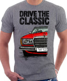 Drive The Classic Mercedes W123. T-shirt in Heather Grey Colour