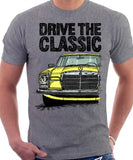 Drive The Classic Mercedes W114/115 Late Model. T-shirt in Heather Grey Colour