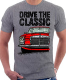 Drive The Classic Mercedes W114/115 Late Model. T-shirt in Heather Grey Colour