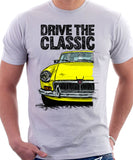 Drive The Classic MGB. T-shirt in White Colour