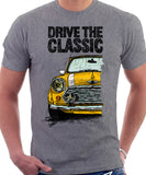 Drive The Classic Mini Cooper (Hood Stripes). T-shirt in Heather Grey Colour