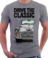 Drive The Classic Morris Minor. T-shirt in Heather Grey Colour