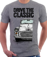 Drive The Classic Morris Minor. T-shirt in Heather Grey Colour