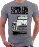 Drive The Classic Morris Minor. T-shirt in Heather Grey Colour