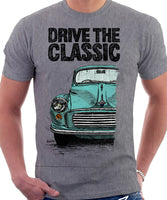 Drive The Classic Morris Minor. T-shirt in Heather Grey Colour