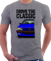 Drive The Classic Peugeot 205 GTI. T-shirt in Heather Grey Colour