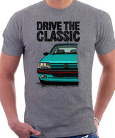 Drive The Classic Peugeot 205 GTI. T-shirt in Heather Grey Colour