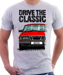 Drive The Classic Saab 900 Early Model. T-shirt in White Colour