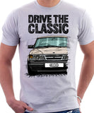 Drive The Classic Saab 900 Late Model. T-shirt in White Colour