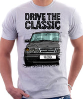 Drive The Classic Saab 900 Late Model. T-shirt in White Colour