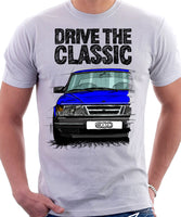 Drive The Classic Saab 900 Late Model. T-shirt in White Colour