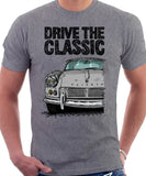 Drive The Classic Triumph Spitfire Mk1 Softtop. T-shirt in Heather Grey Colour