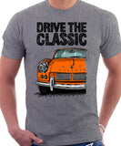 Drive The Classic Triumph Spitfire Mk1 Softtop. T-shirt in Heather Grey Colour