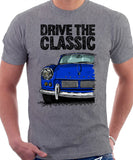 Drive The Classic Triumph Spitfire Mk1 Softtop. T-shirt in Heather Grey Colour