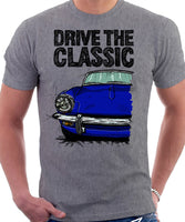 Drive The Classic Triumph Spitfire Mk3 Softtop. T-shirt in Heather Grey Colour