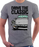 Drive The Classic Triumph Spitfire Mk4 Softtop. T-shirt in Heather Grey Colour