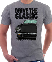 Drive The Classic Triumph Spitfire Mk4 Softtop. T-shirt in Heather Grey Colour