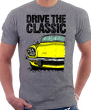 Drive The Classic Triumph Spitfire Mk4 Softtop. T-shirt in Heather Grey Colour