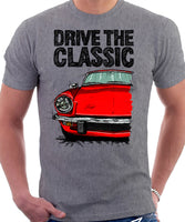 Drive The Classic Triumph Spitfire Mk4 Hardtop. T-shirt in Heather Grey Colour