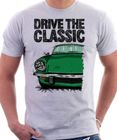 Drive The Classic Triumph Spitfire Mk4 Hardtop. T-shirt in White Colour