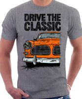 Drive The Classic Volvo Amazon. T-shirt in Heather Grey Colour