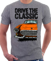 Drive The Classic Volvo P1800 Early Model. T-shirt in Heather Grey Colour