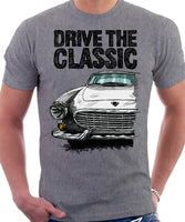 Drive The Classic Volvo P1800 Early Model. T-shirt in Heather Grey Colour