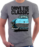 Drive The Classic Volvo P1800 Early Model. T-shirt in Heather Grey Colour