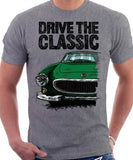 Drive The Classic Volvo P1800 Late Model. T-shirt in Heather Grey Colour