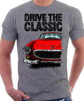 Drive The Classic Volvo P1800 Late Model. T-shirt in Heather Grey Colour