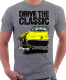 Drive The Classic Volvo P1800 Late Model. T-shirt in Heather Grey Colour