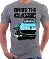 Drive The Classic Volvo P1800 Late Model. T-shirt in Heather Grey Colour