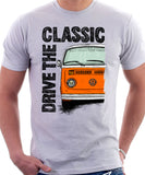 Drive The Classic VW T2 Baywindow Late Model . T-shirt in White Colour