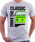 Drive The Classic VW T2 Baywindow Late Model . T-shirt in White Colour