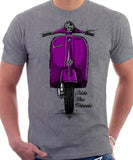 Ride The Classic Vespa. T-shirt in Heather Grey Colour