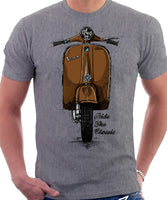 Ride The Classic Vespa. T-shirt in Heather Grey Colour