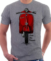 Ride The Classic Vespa. T-shirt in Heather Grey Colour