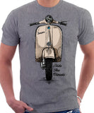 Ride The Classic Vespa. T-shirt in Heather Grey Colour