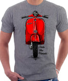 Ride The Classic Vespa. T-shirt in Heather Grey Colour