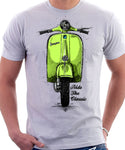 Ride The Classic Vespa. T-shirt in White Colour