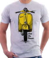 Ride The Classic Vespa. T-shirt in White Colour