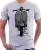 Ride The Classic Vespa. T-shirt in White Colour