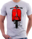 Ride The Classic Vespa. T-shirt in White Colour