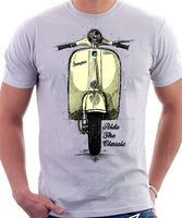 Ride The Classic Vespa. T-shirt in White Colour