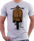 Ride The Classic Vespa. T-shirt in White Colour